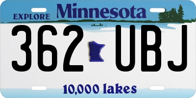 MN license plate 362UBJ