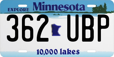 MN license plate 362UBP