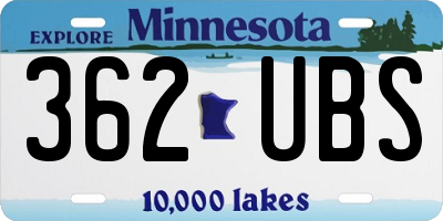 MN license plate 362UBS