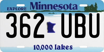 MN license plate 362UBU