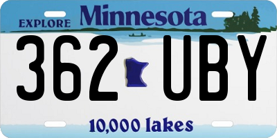 MN license plate 362UBY