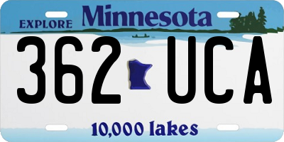 MN license plate 362UCA