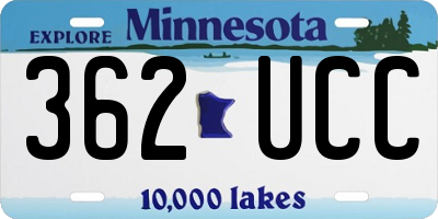 MN license plate 362UCC
