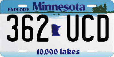 MN license plate 362UCD