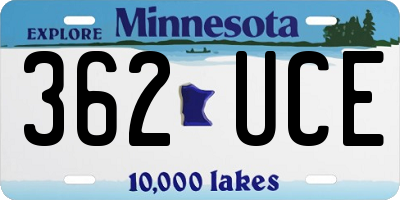 MN license plate 362UCE