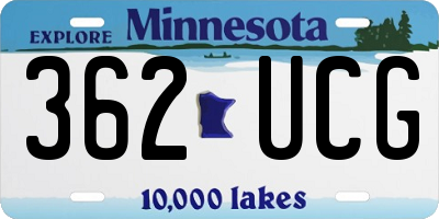 MN license plate 362UCG