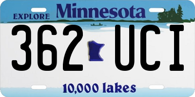 MN license plate 362UCI