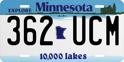 MN license plate 362UCM