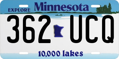 MN license plate 362UCQ