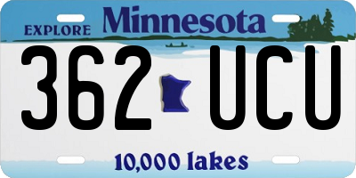 MN license plate 362UCU