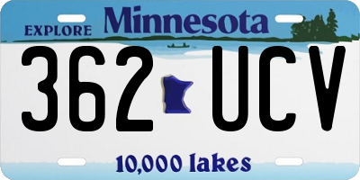 MN license plate 362UCV