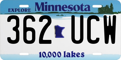 MN license plate 362UCW