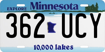 MN license plate 362UCY