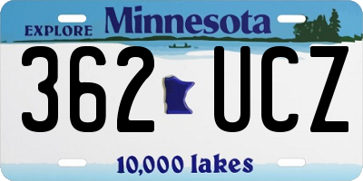 MN license plate 362UCZ