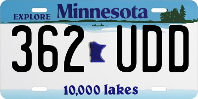 MN license plate 362UDD