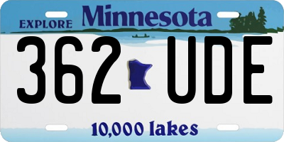 MN license plate 362UDE