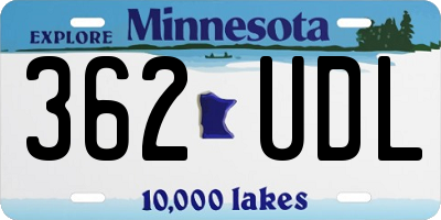 MN license plate 362UDL