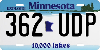 MN license plate 362UDP