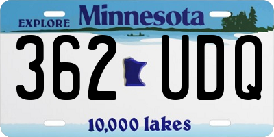 MN license plate 362UDQ