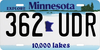 MN license plate 362UDR