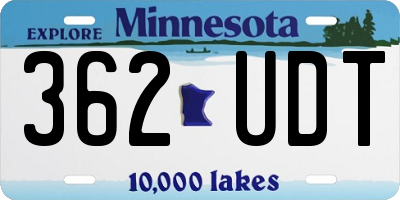 MN license plate 362UDT