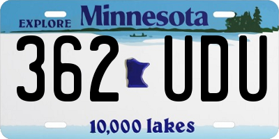 MN license plate 362UDU