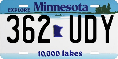 MN license plate 362UDY