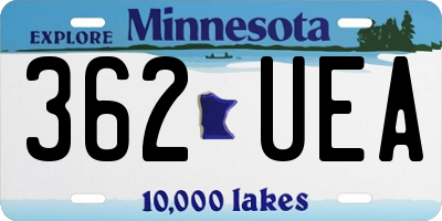 MN license plate 362UEA