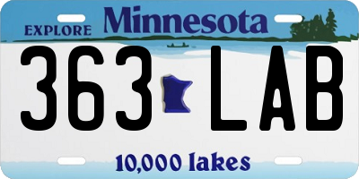 MN license plate 363LAB