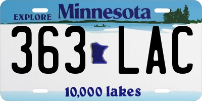 MN license plate 363LAC