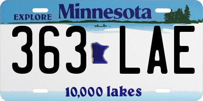 MN license plate 363LAE