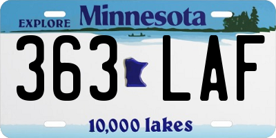 MN license plate 363LAF