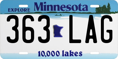 MN license plate 363LAG