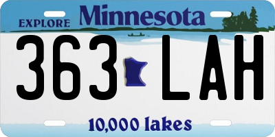 MN license plate 363LAH