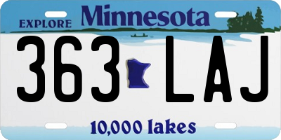 MN license plate 363LAJ
