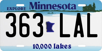 MN license plate 363LAL