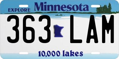 MN license plate 363LAM
