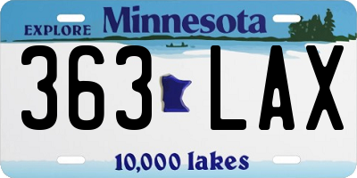 MN license plate 363LAX