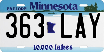 MN license plate 363LAY
