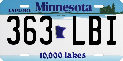 MN license plate 363LBI