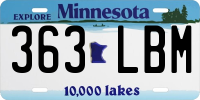 MN license plate 363LBM