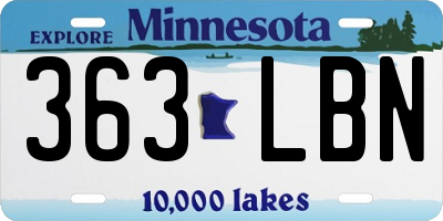 MN license plate 363LBN