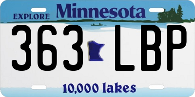 MN license plate 363LBP