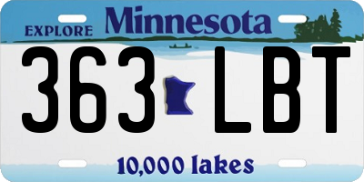 MN license plate 363LBT