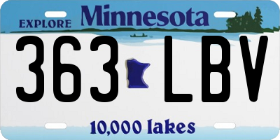 MN license plate 363LBV