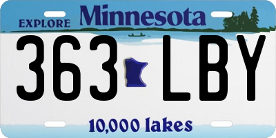 MN license plate 363LBY