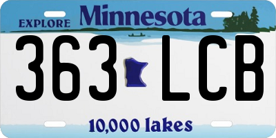 MN license plate 363LCB
