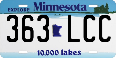 MN license plate 363LCC