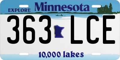 MN license plate 363LCE