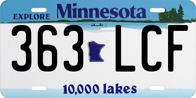 MN license plate 363LCF